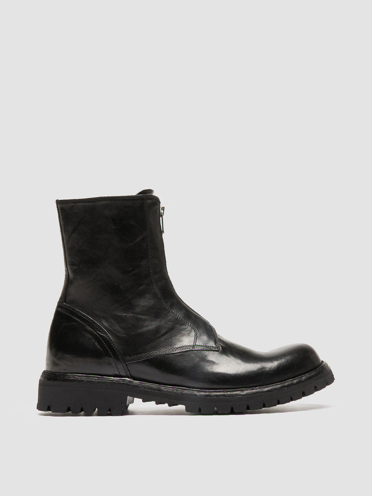 IKONIC 003 - Black Leather Zip Boots