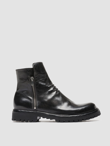 Men's Grey Leather Zip Boots: IKONIC 004 – Officine Creative