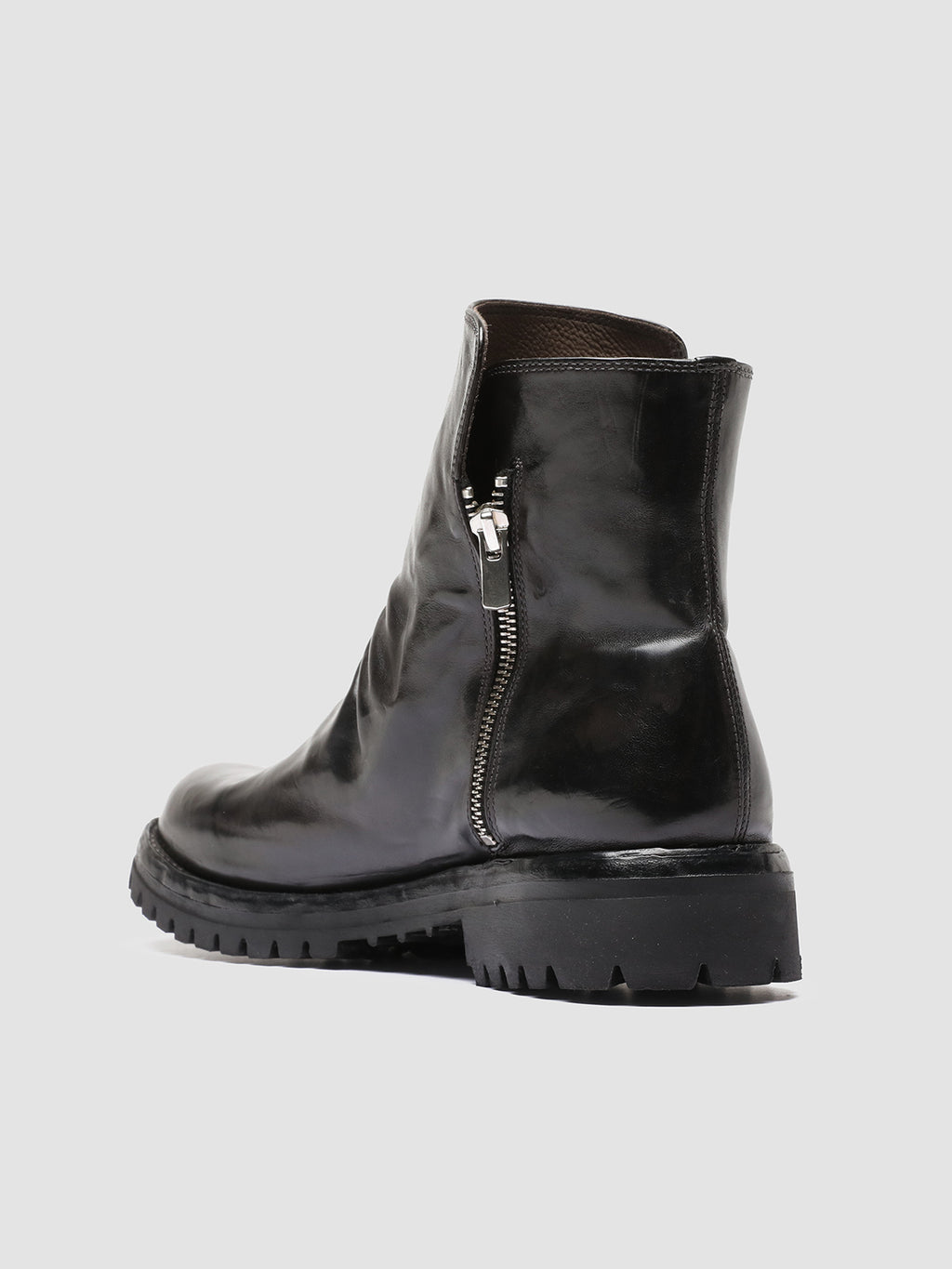 IKONIC 004 - Grey Leather Zip Boots - image 4,side view