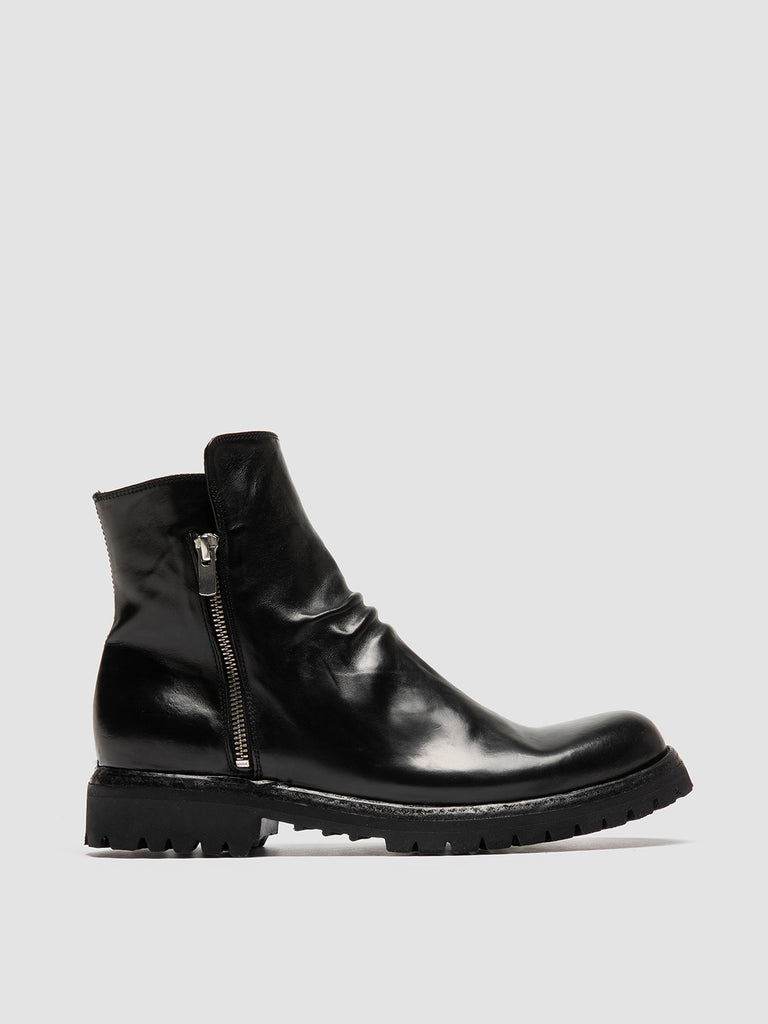 IKONIC 004 - Black Leather Zip Boots