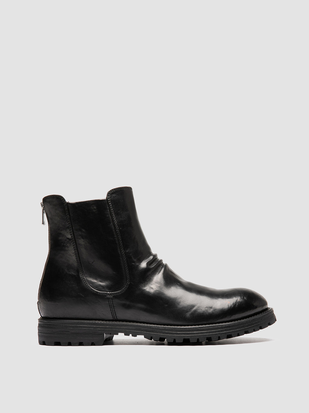 ISSEY RUBBER 008 - Black Leather Zipped Boots