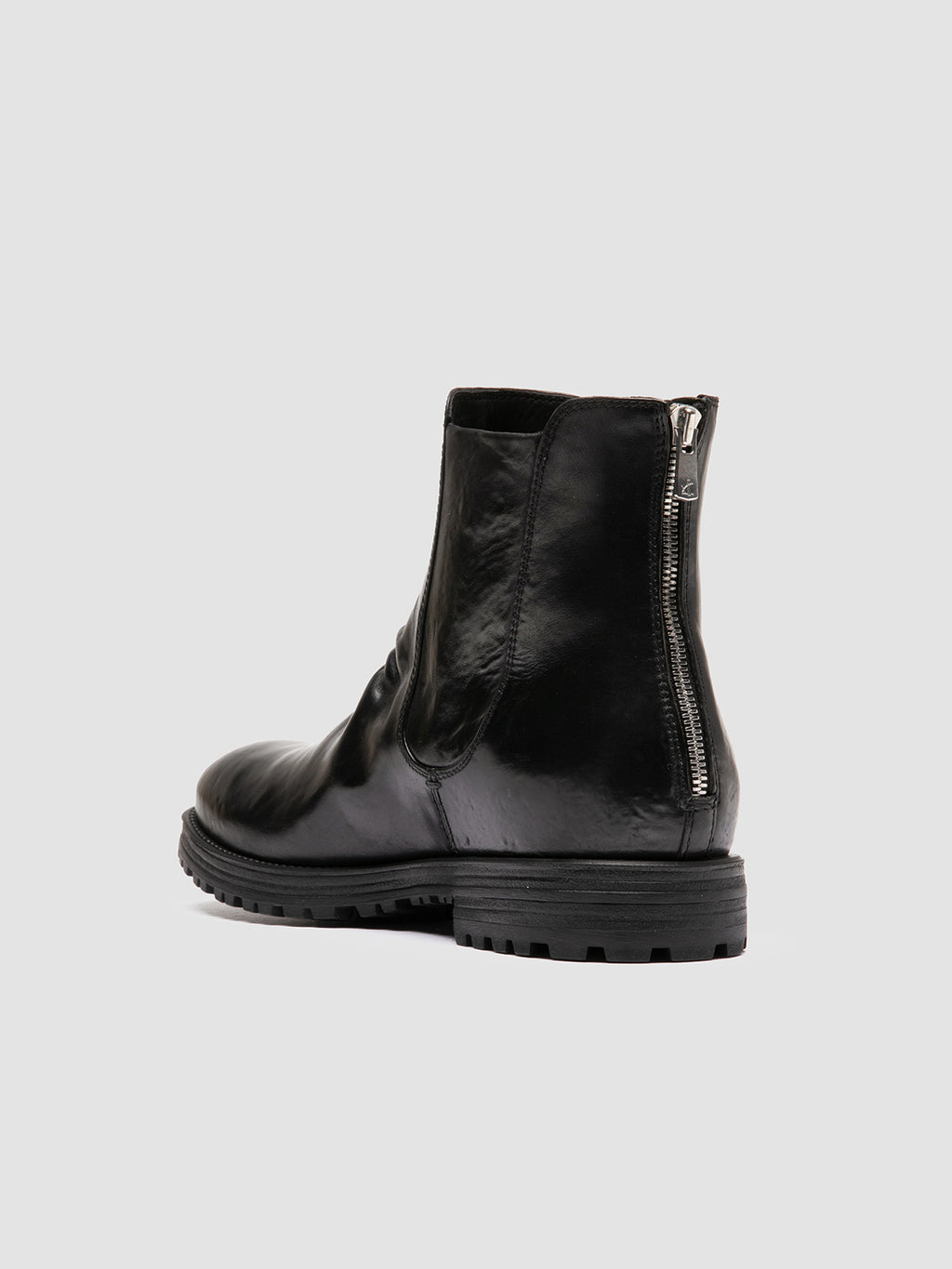 ISSEY RUBBER 008 - Black Leather Zipped Boots