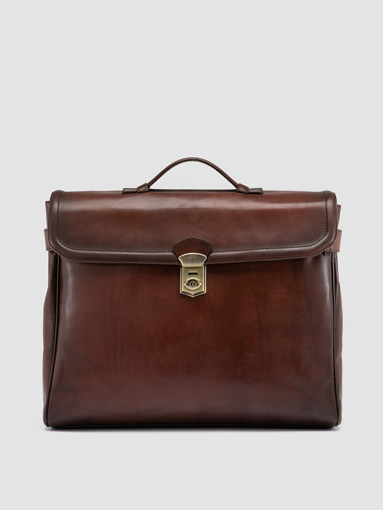 JEROME 003 - Brown Leather Briefcase