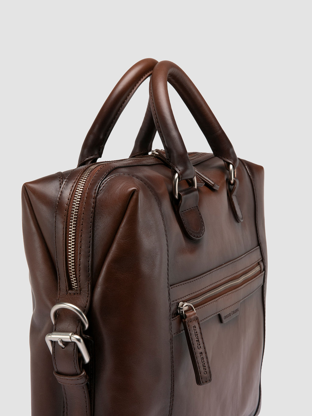 JULES 003 - Brown Leather Briefcase