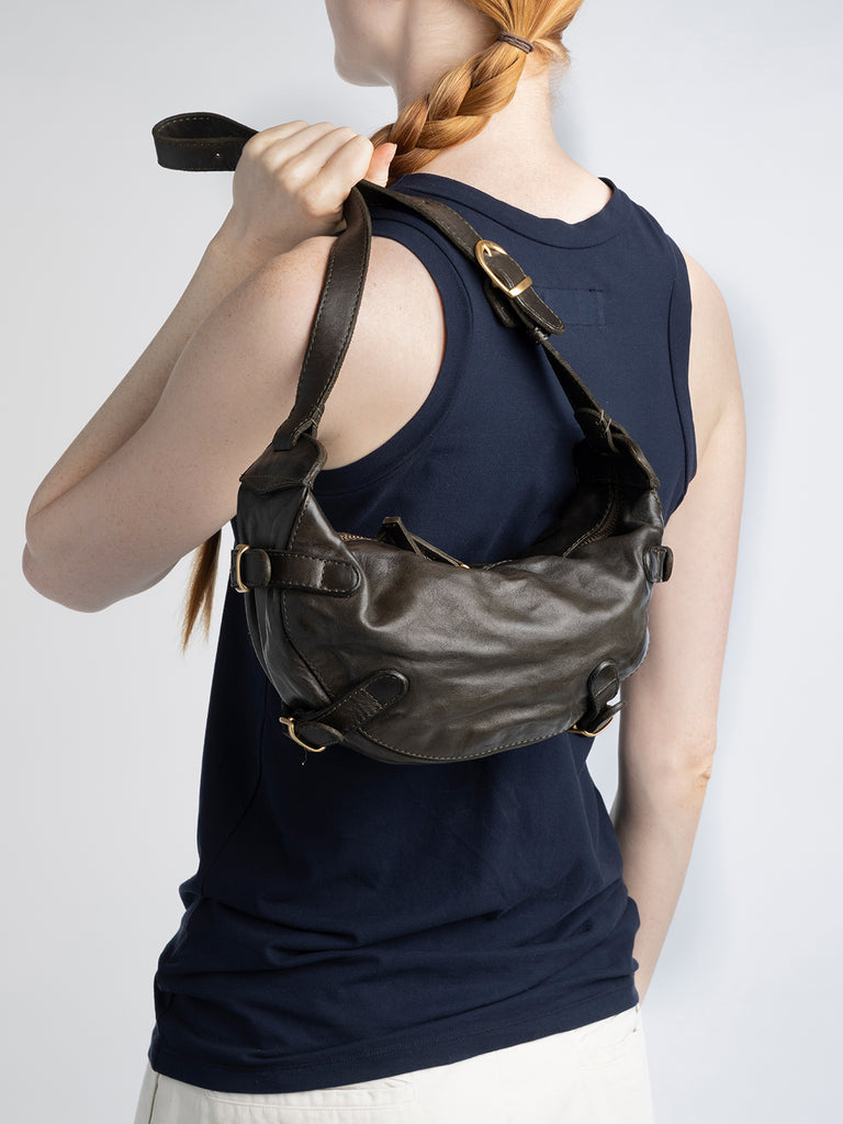 JULIE 006 - Green Leather Shoulder Bag Women Officine Creative - 6
