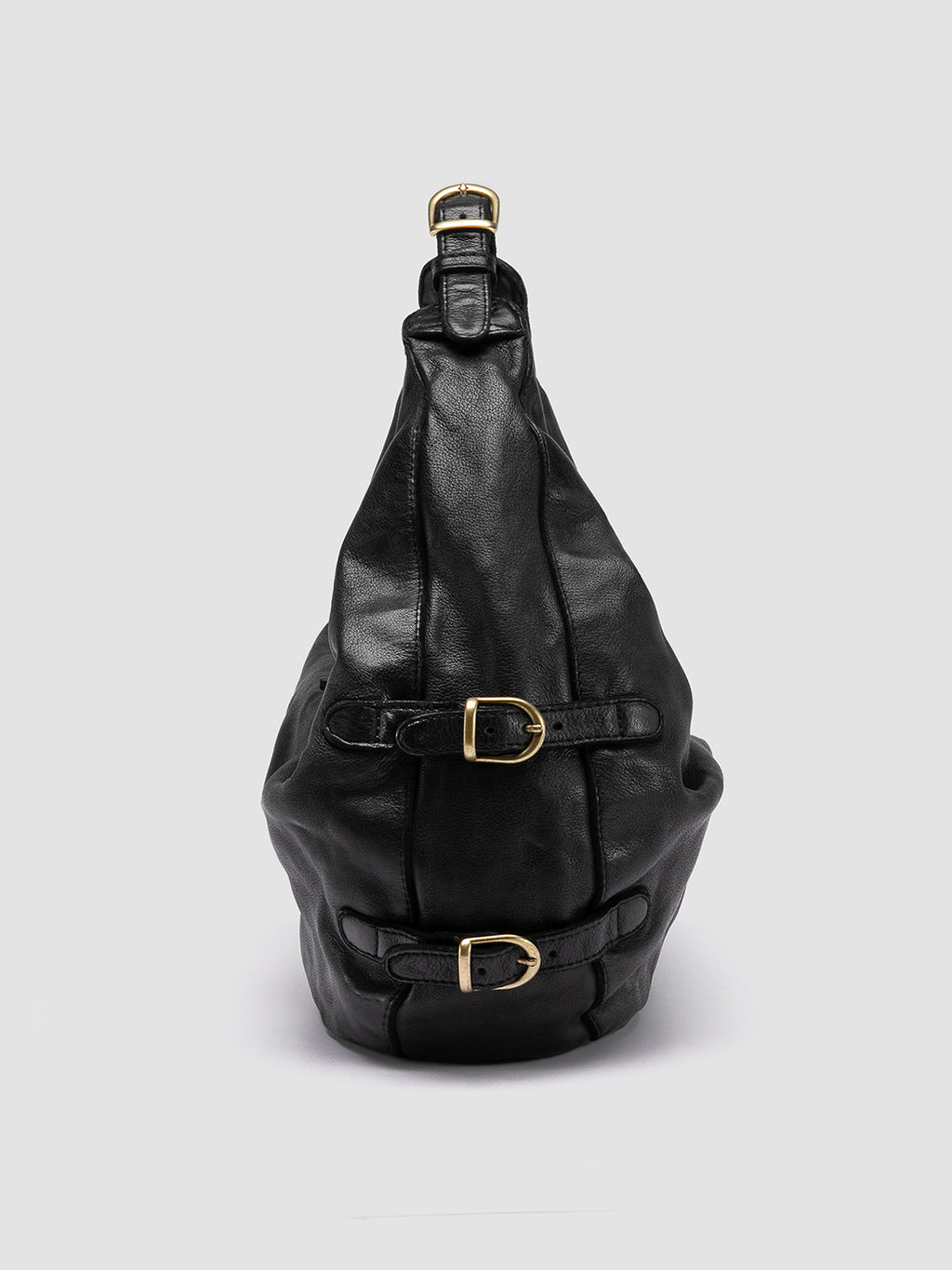 JULIE 008 - Black Leather Shoulder Bag