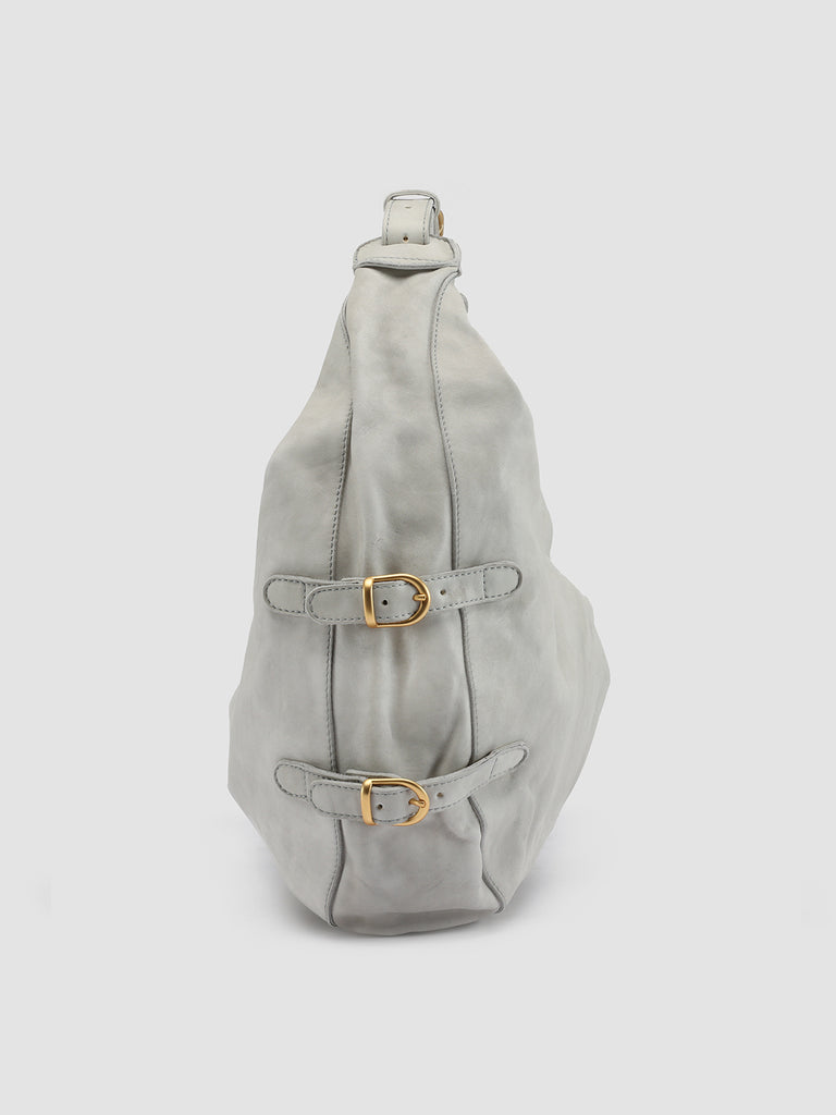 JULIE 008 - Grey Leather Shoulder Bag