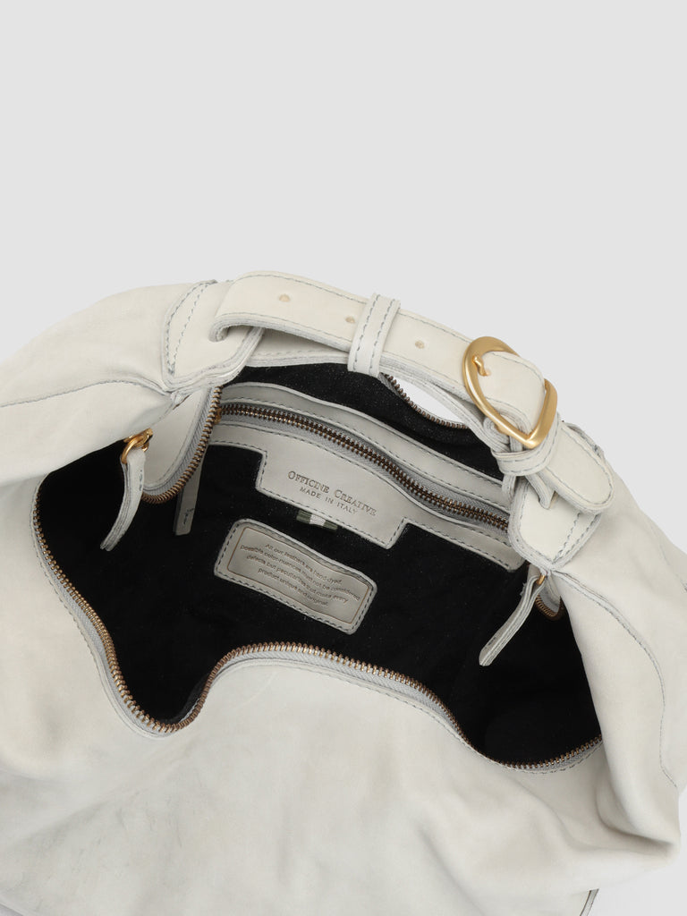 JULIE 008 - Grey Leather Shoulder Bag