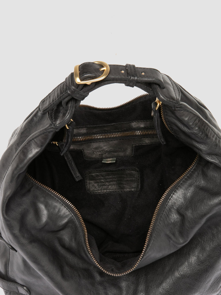 JULIE 008 - Black Leather Shoulder Bag Women Officine Creative - 6