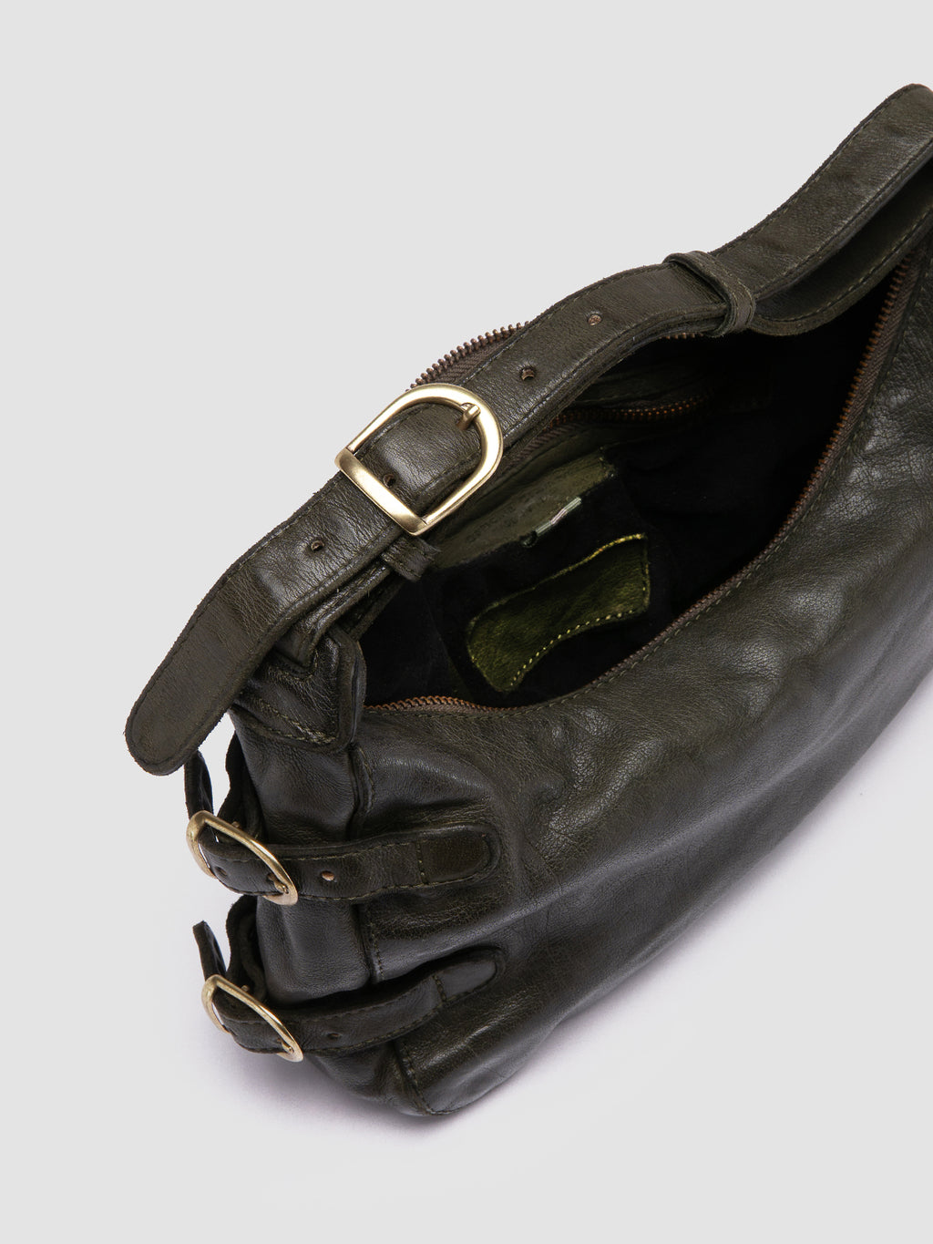 JULIE 009 - Green Leather Shoulder Bag