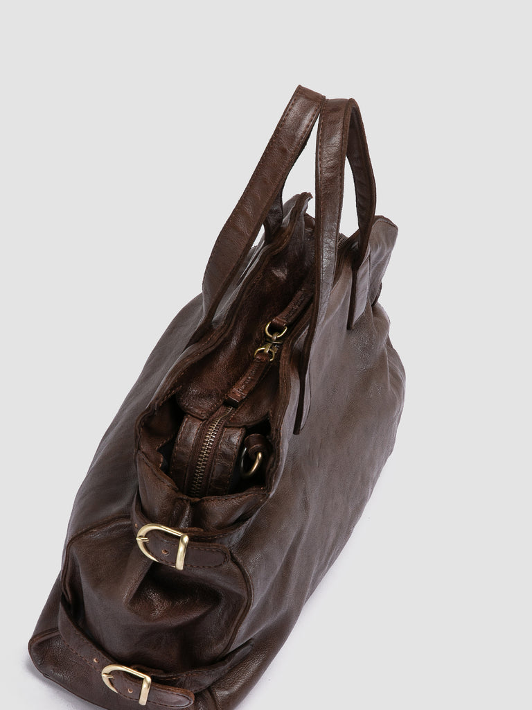 JULIE 011 - Brown Leather Shoulder Bag