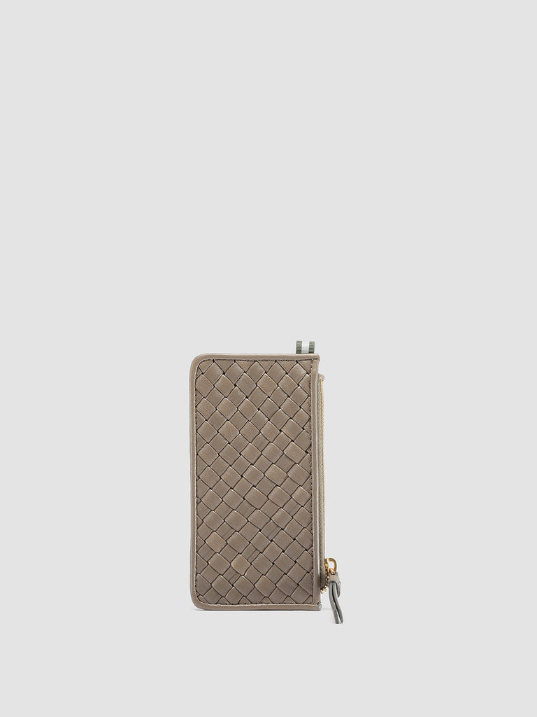 JULIET 103 - Taupe Woven Leather card holder