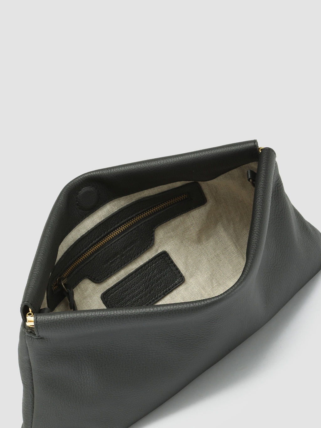 BOLINA 033 - Black Leather Clutch Bag