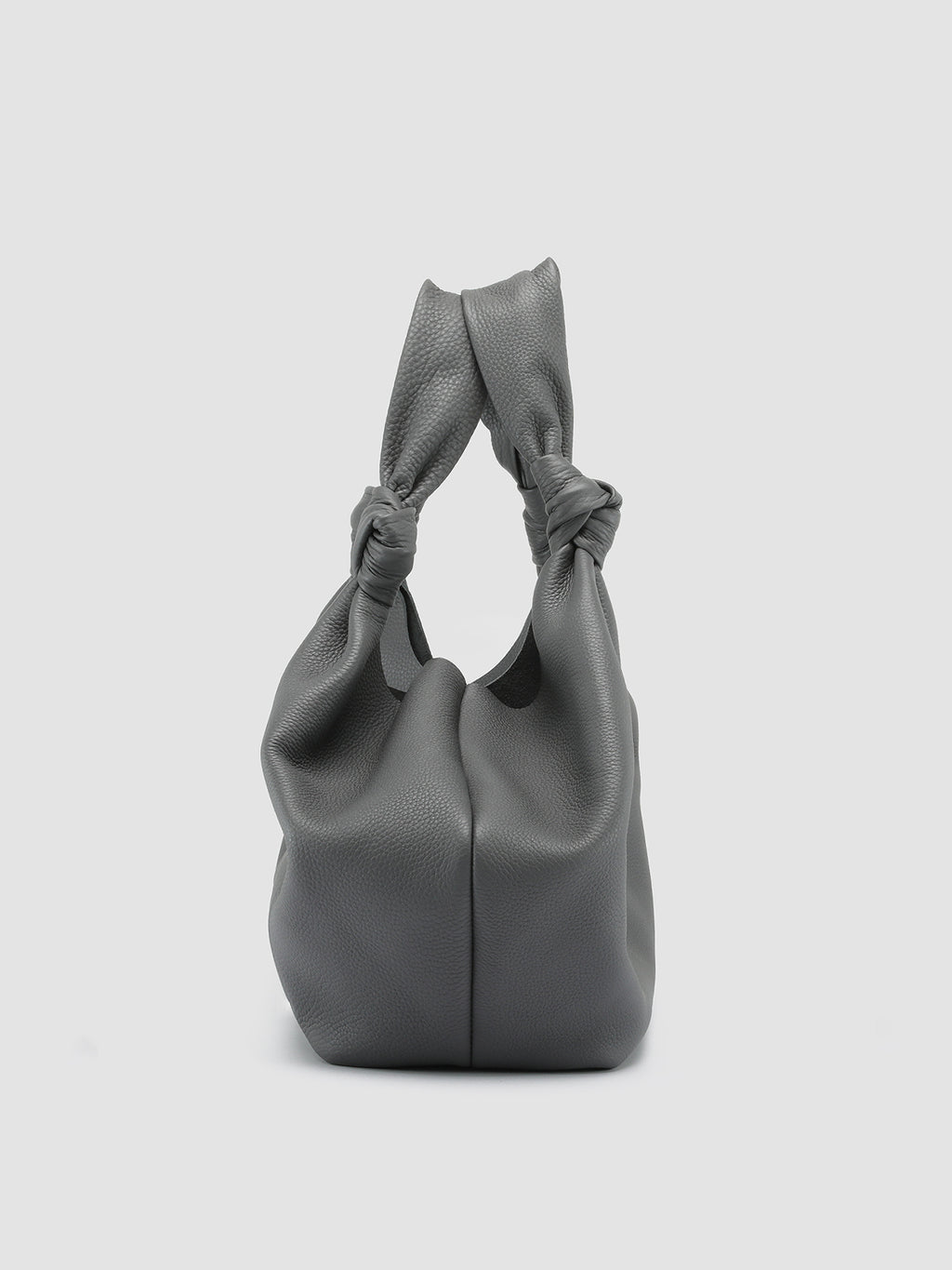 BOLINA 16 - Grey Leather Hobo Bag