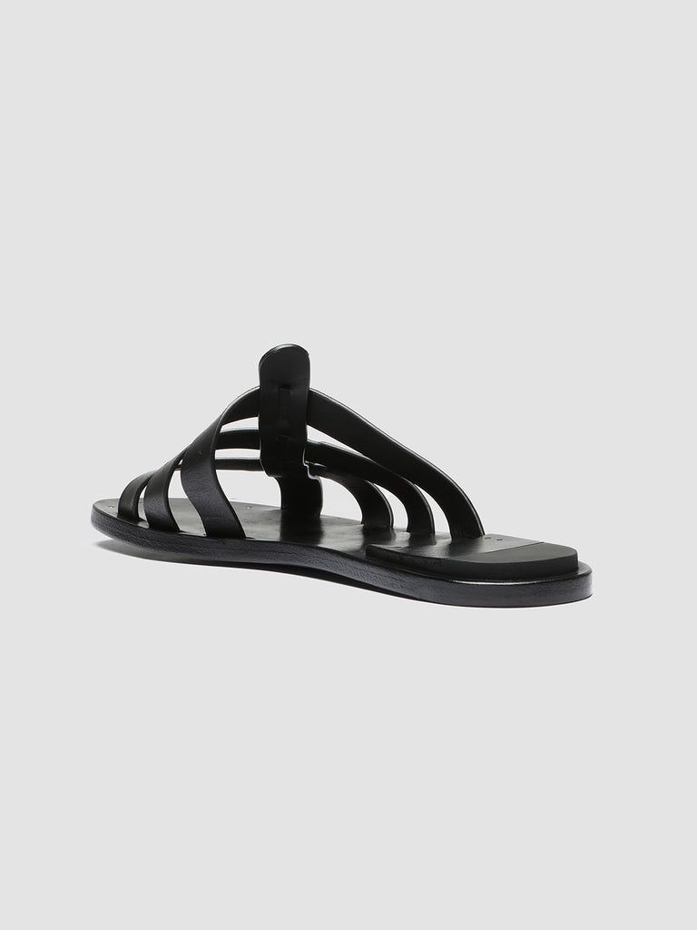 KONTRAIRE 011 - Black Leather Slide Sandals