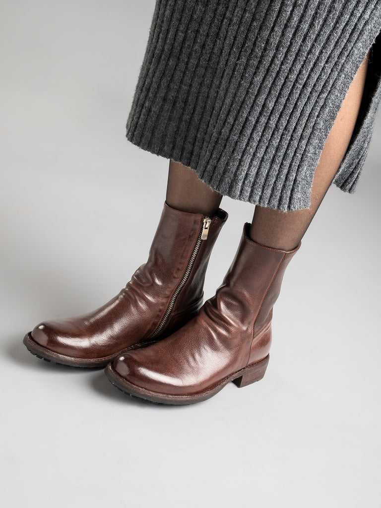 LEGRAND 203 - Grey Leather Zip Boots Women Officine Creative - 1