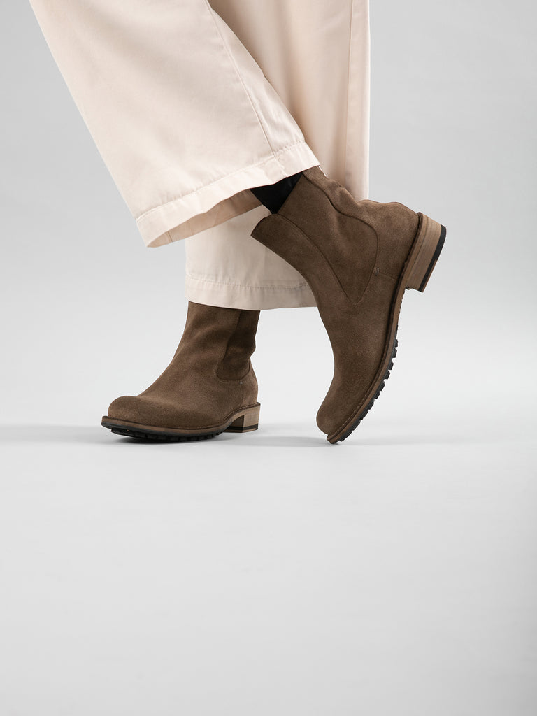 LEGRAND 229 - Brown Suede Zip Boots Women Officine Creative - 1