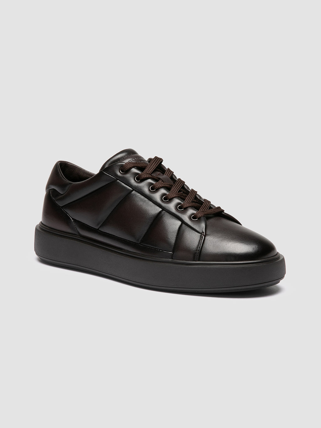 LEISURE 001 - Brown Leather Low Top Sneakers