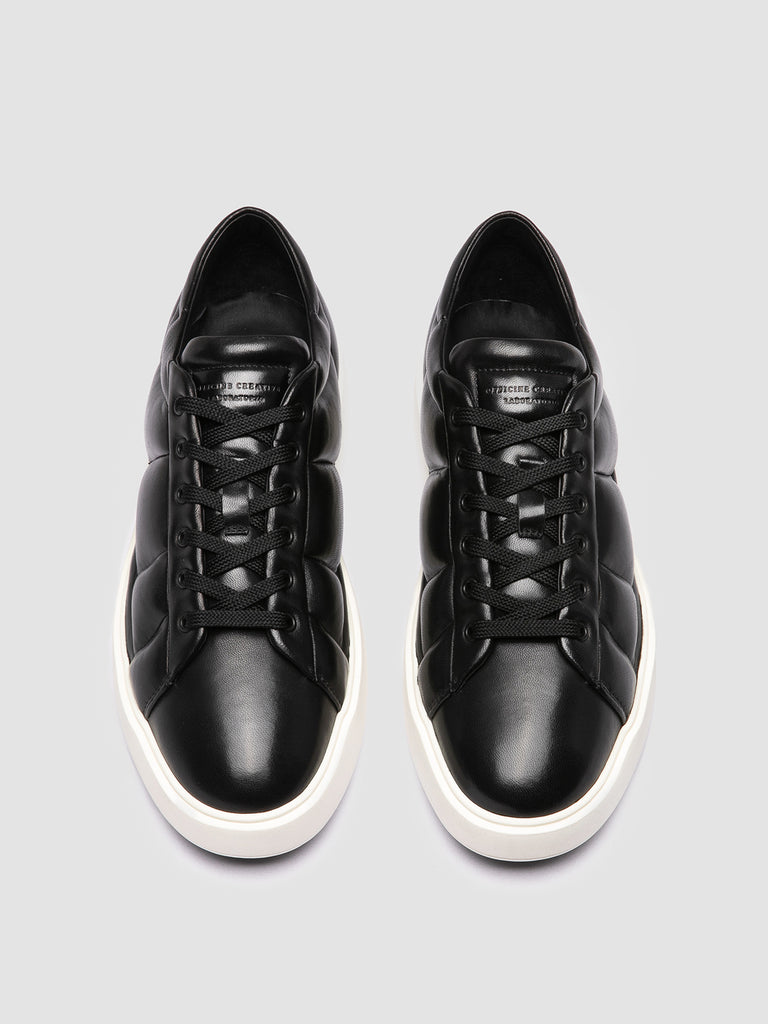 LEISURE 001 - Black Leather Low Top Sneakers