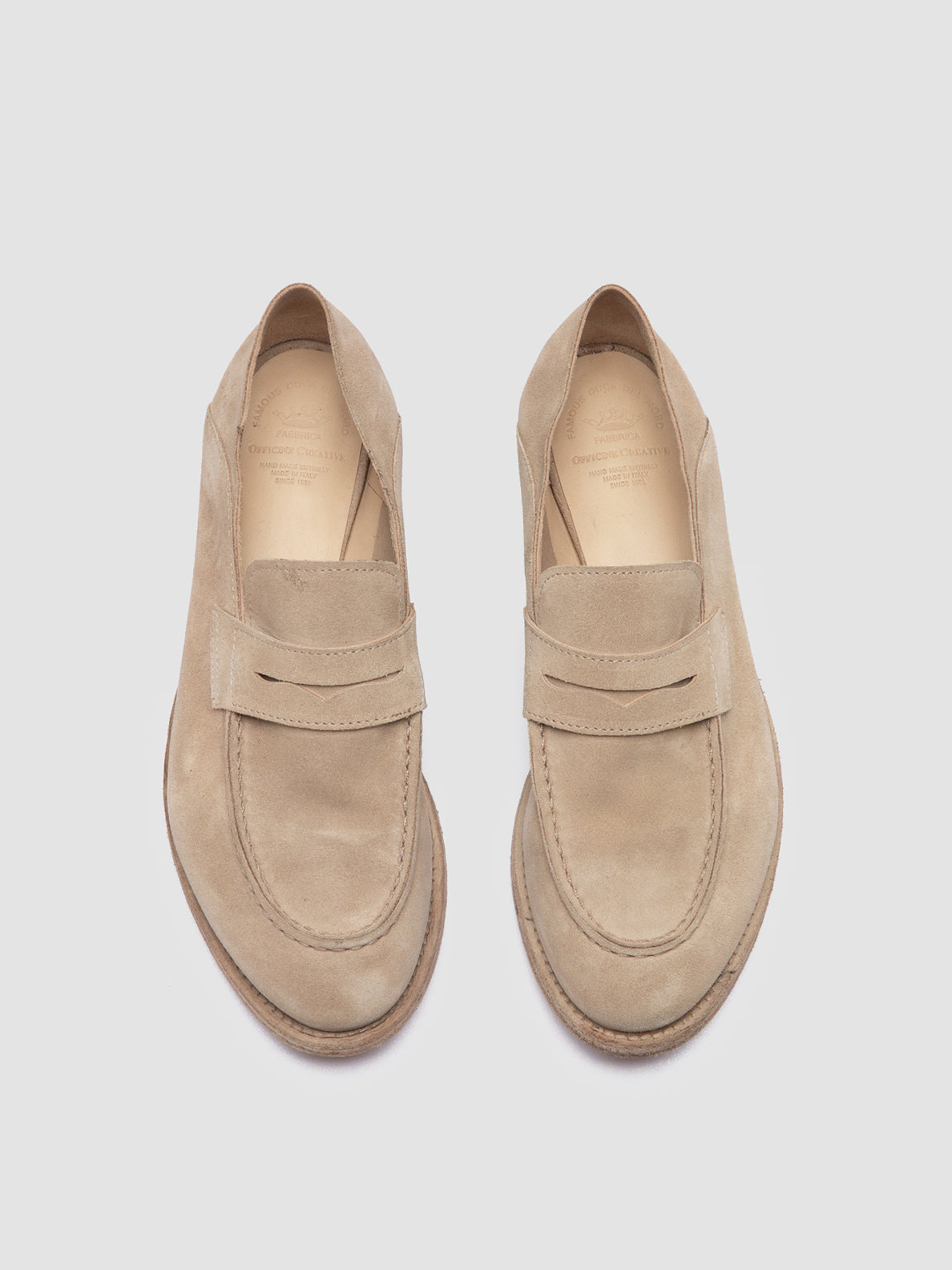 Women's Ivory Suede Loafers: LEXIKON 516 – Officine Creative