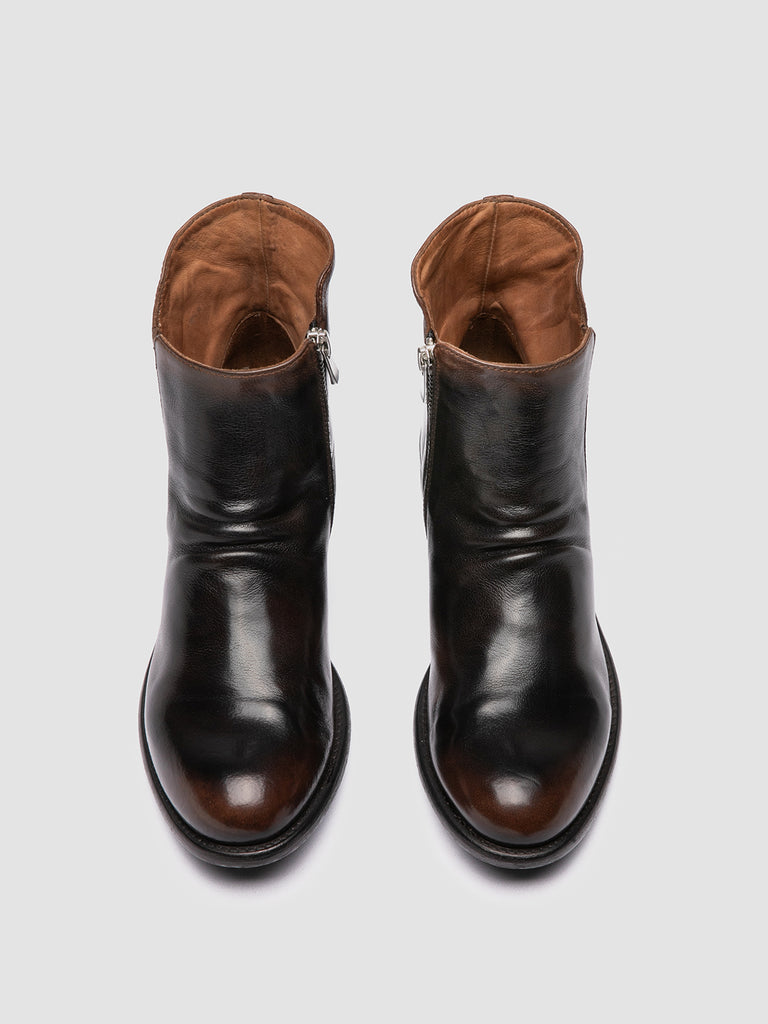 LIS 001 - Brown Leather Zipped Boots