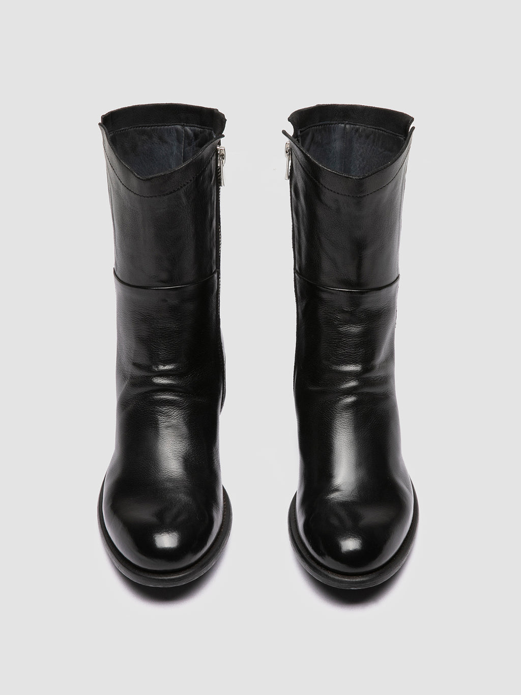 LIS 002 - Black Leather Zipped Boots Women Officine Creative - 2