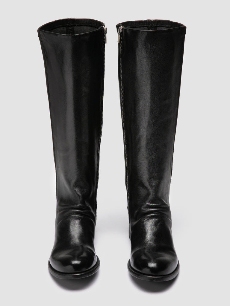 LIS 005 - Black Leather Zipped Boots