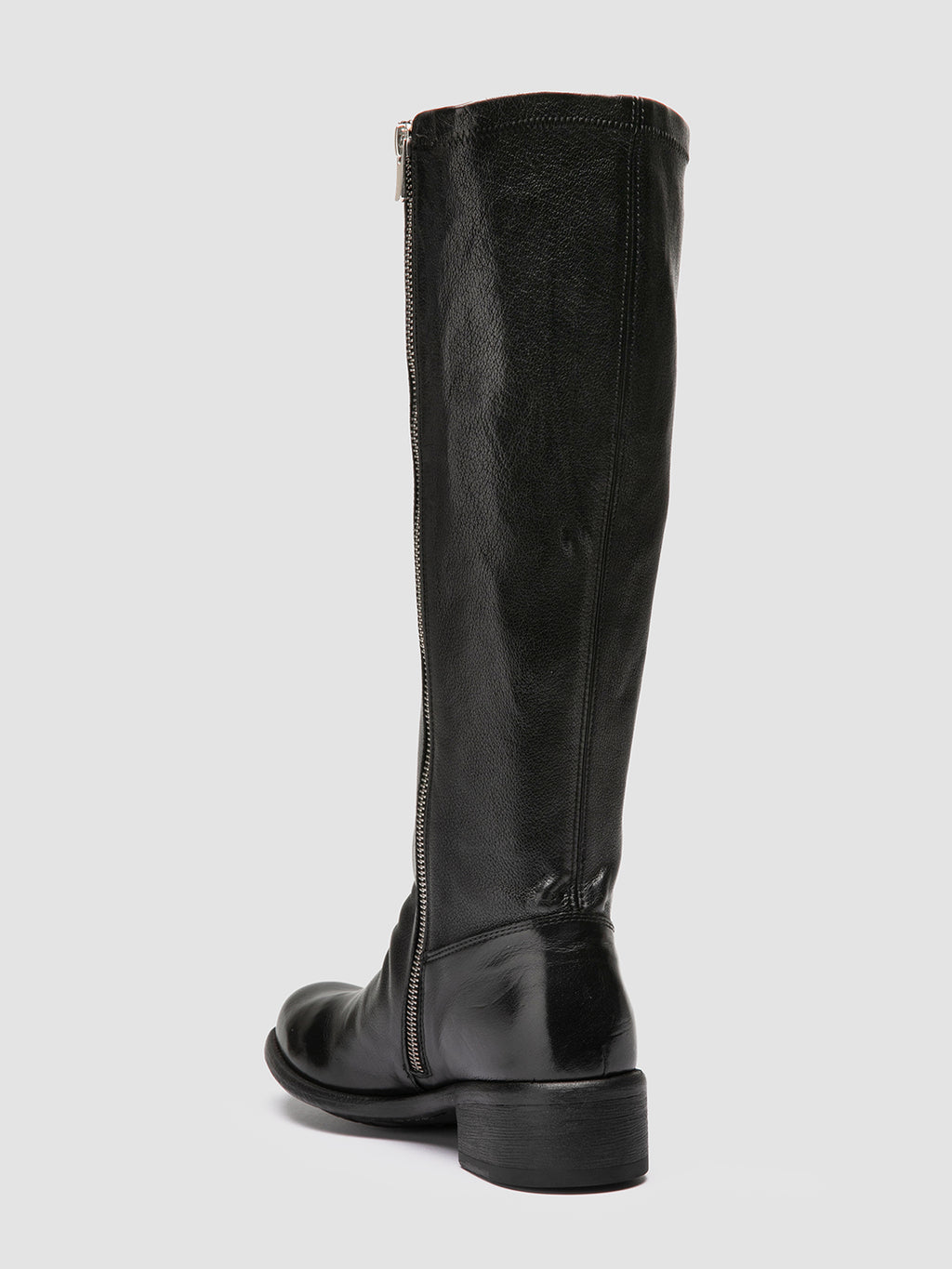 LIS 005 - Black Leather Zipped Boots