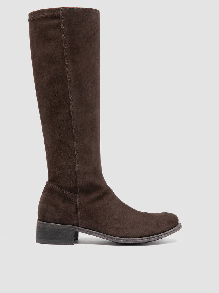 LISON 035 – Braune Stretch-Wildlederstiefel