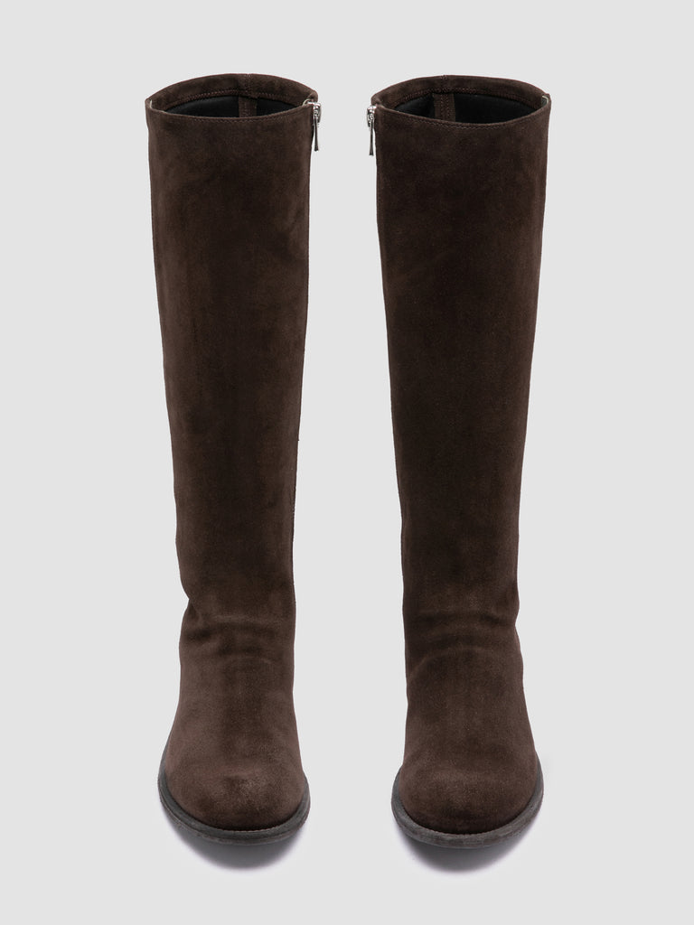 LISON 035 – Braune Stretch-Wildlederstiefel