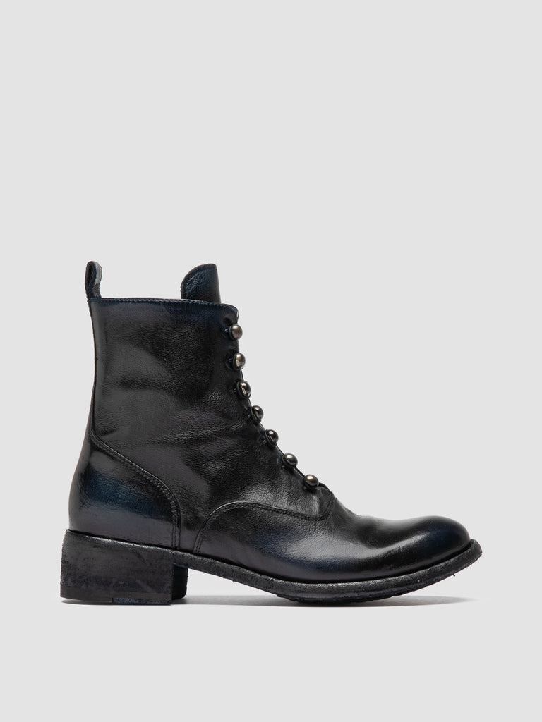 LISON 036 - Black Leather Zipped Boots