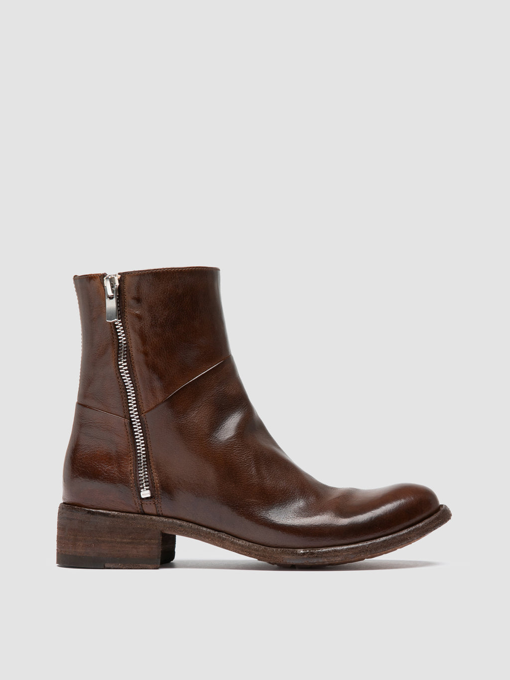 LISON 066 - Brown Leather Zipped Boots Officine Creative - 1