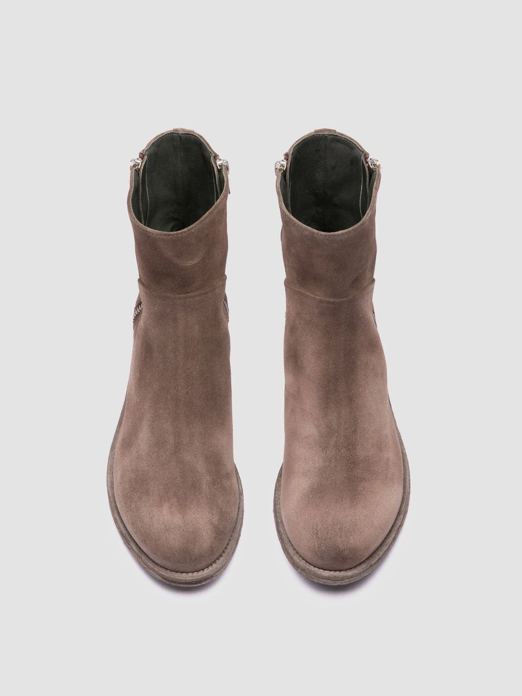 LISON 066 - Taupe Suede Zipped Boots - image 2,side view