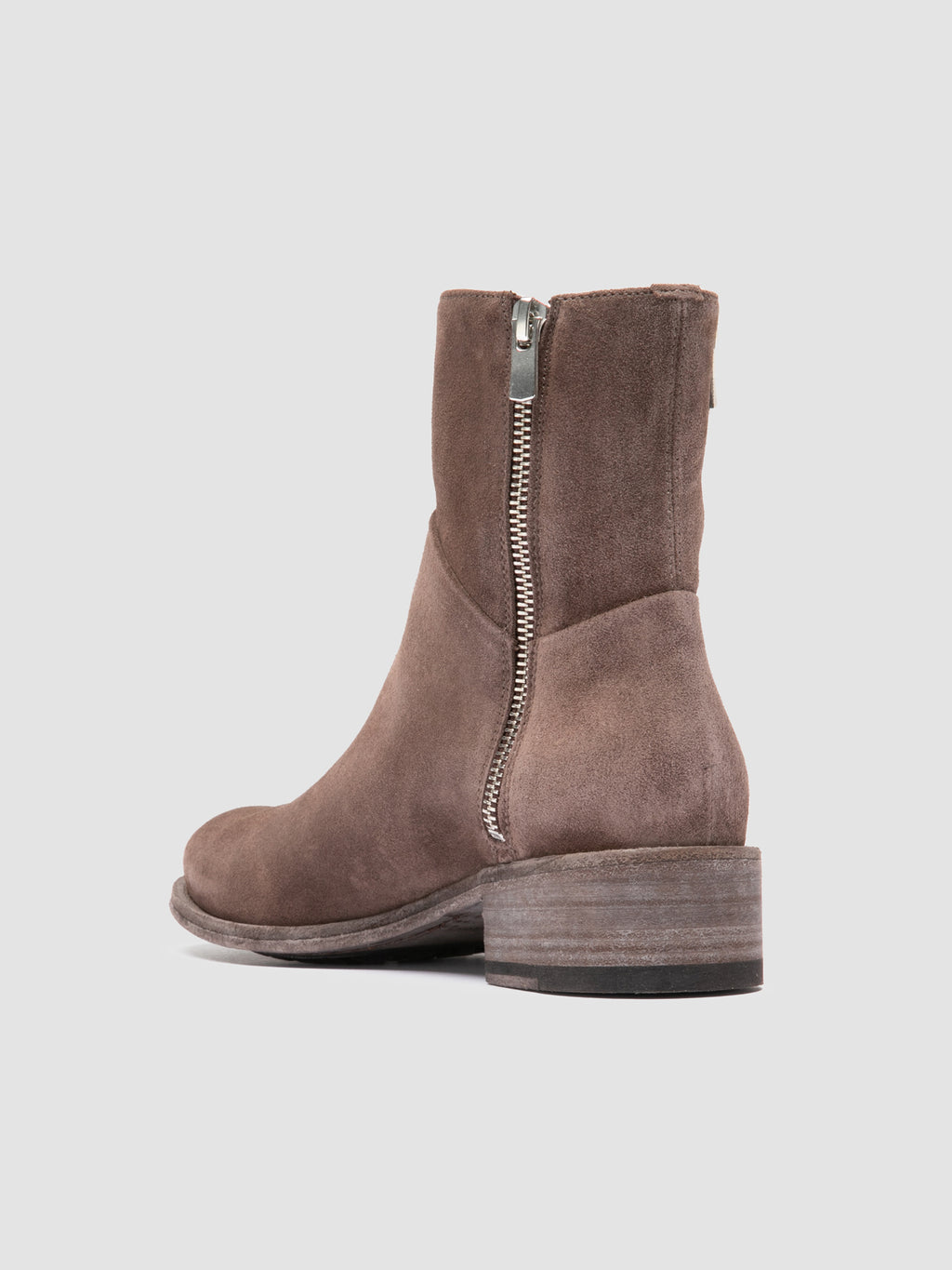 LISON 066 - Taupe Suede Zipped Boots - image 4,side view