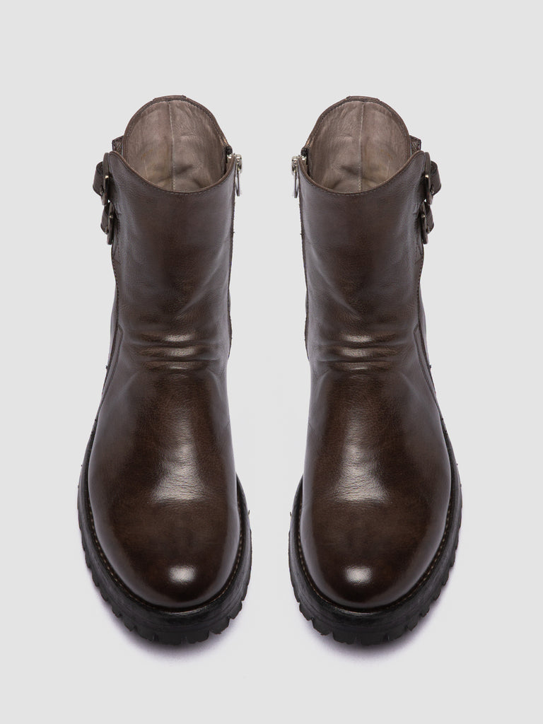 Women's Grey Leather Boots LORAINE 002 – Officine Creative EU