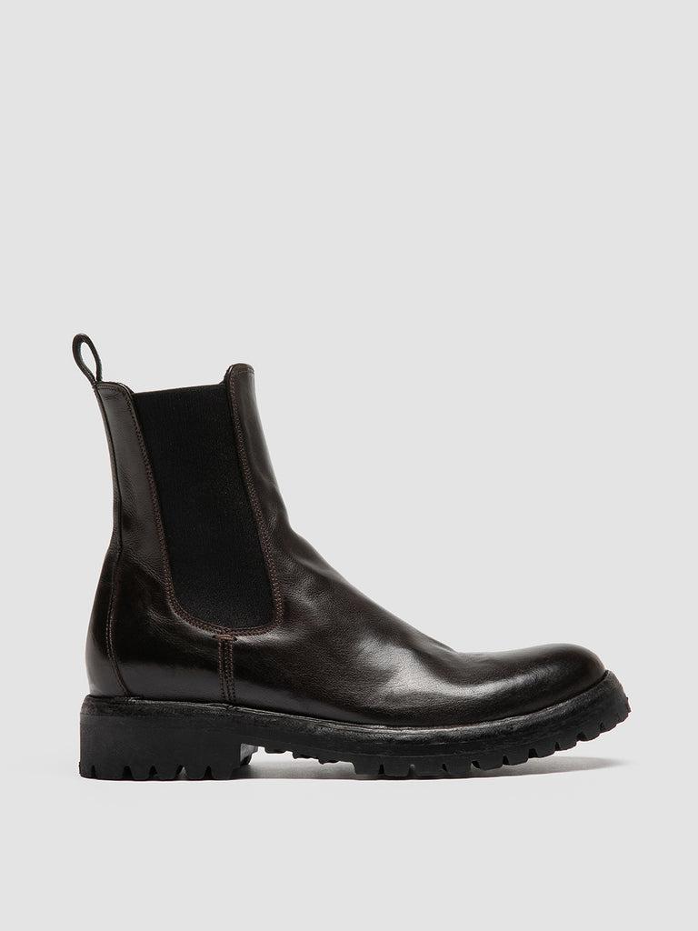 Women's Brown Leather Boots LORAINE 004 – Officine Creative EU