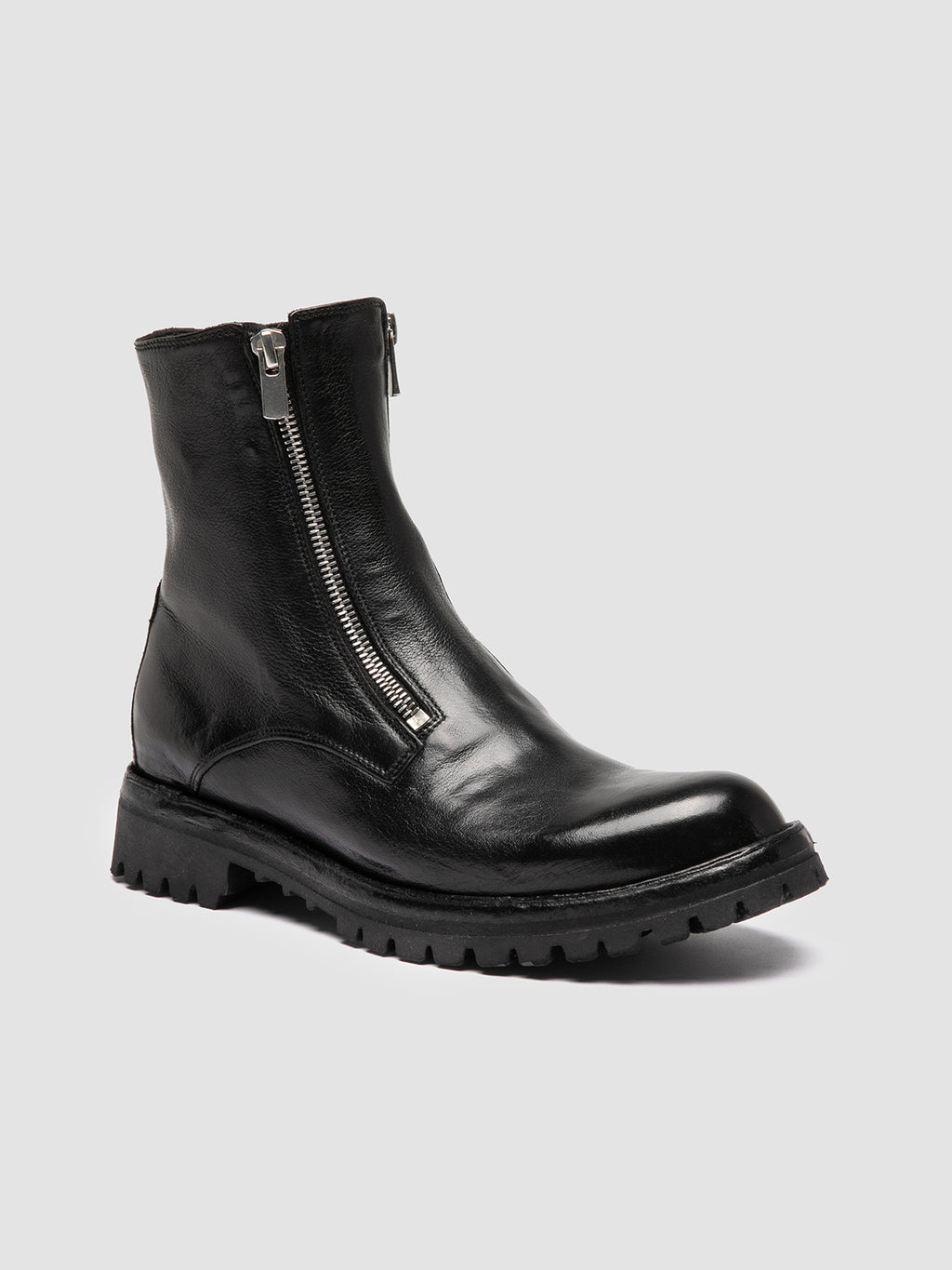 LORAINE 026 - Black Leather Zipped Boots Women Officine Creative - 3