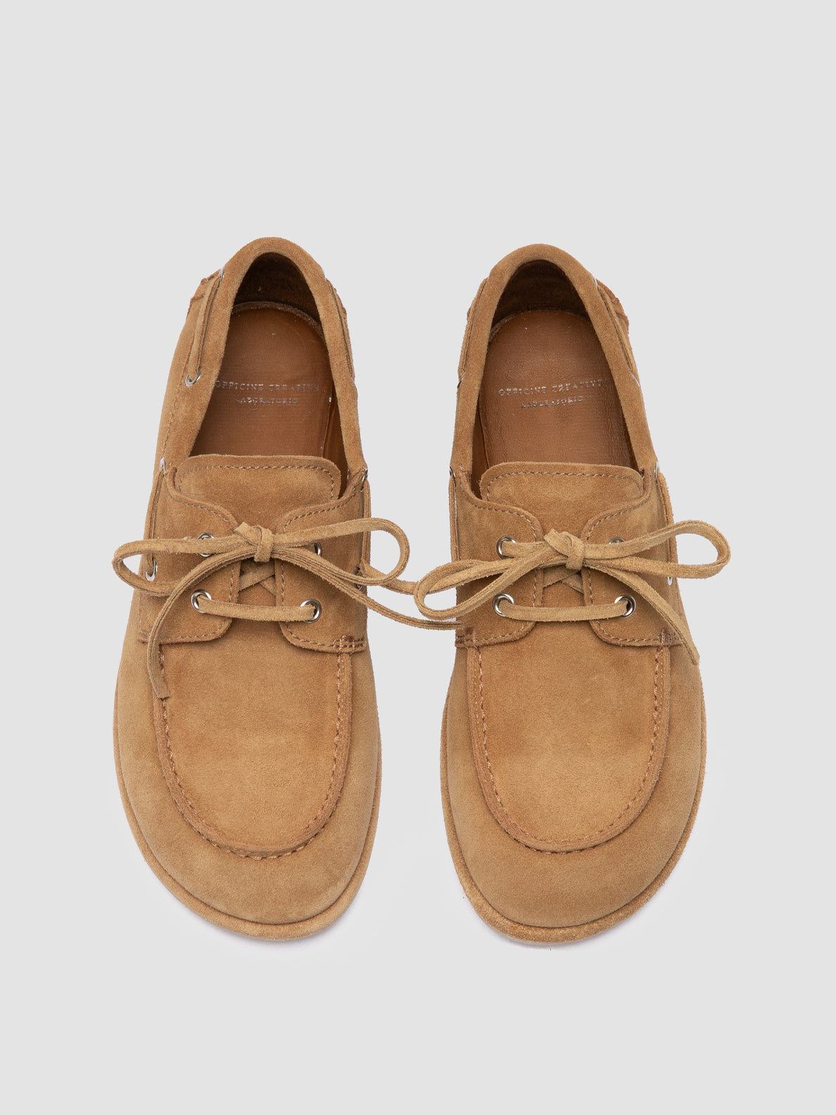 Women's Beige Suede Boat Shoes: LOVE 101 – Officine Creative