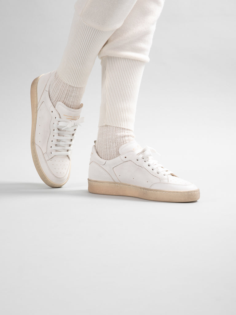 MAGIC 101 - White Leather Low Top Sneakers