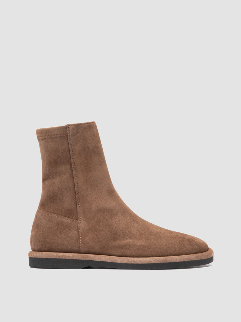 MARJORY 106 – Taupefarbene Wildlederstiefel mit Reißverschluss