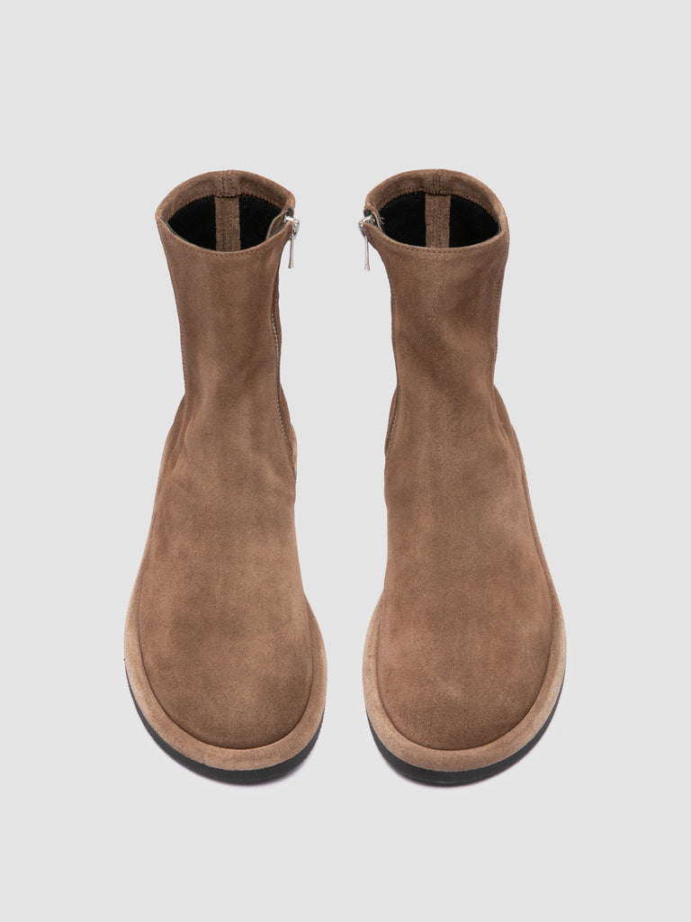 MARJORY 106 – Taupefarbene Wildlederstiefel mit Reißverschluss