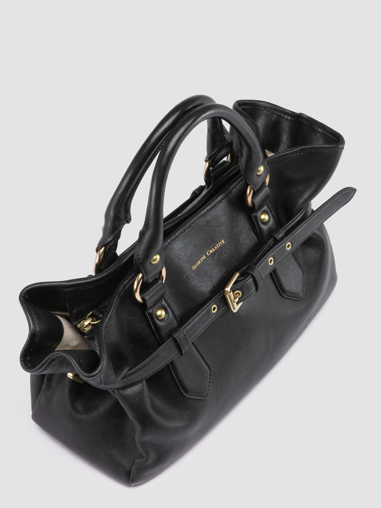 MEG 002 - Schwarze Henkeltasche aus Leder-hover