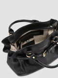 MEG 002 - Schwarze Henkeltasche aus Leder - thumb image 6,side view