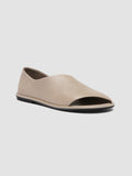 MIENNE 102 - Taupe Leather Peep Toe Shoes