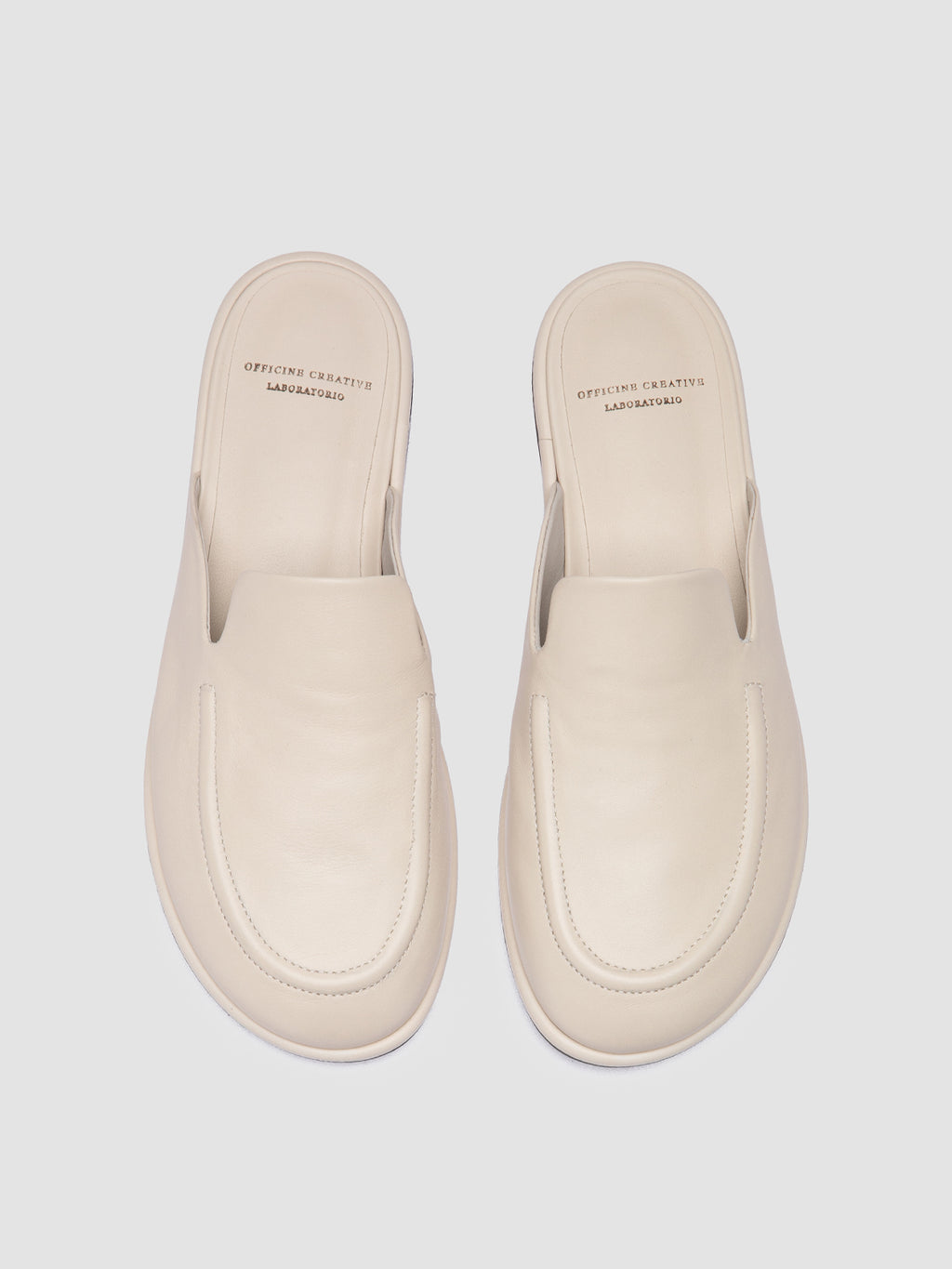 MIENNE 109 - Off White Leather Mules