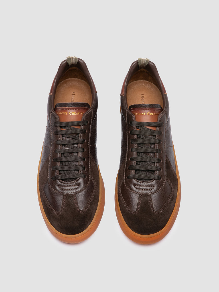 MILITIA 001 – Braune Low-Top-Sneakers aus Leder