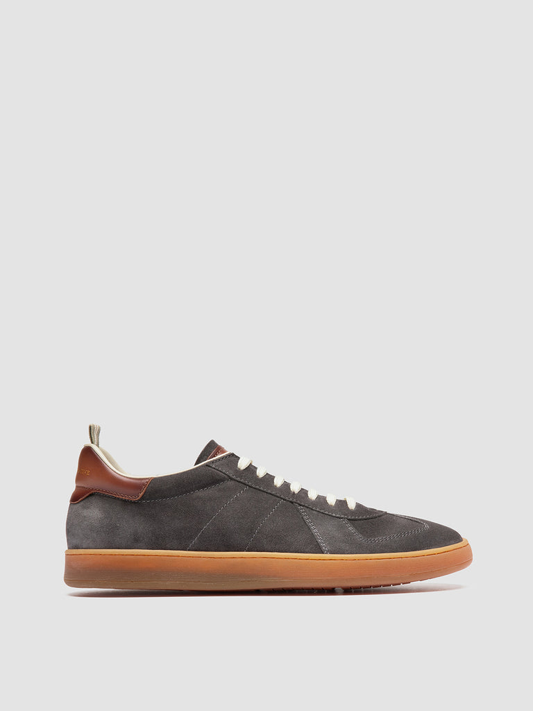 MILITIA 002 – Graue Low-Top-Sneakers aus Wildleder und Leder