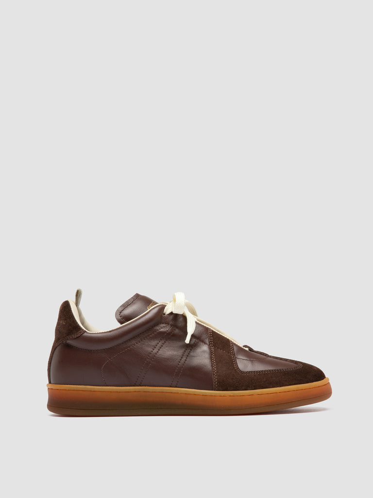 MILITIA 102 - Brown Leather and Suede Low Top Sneakers