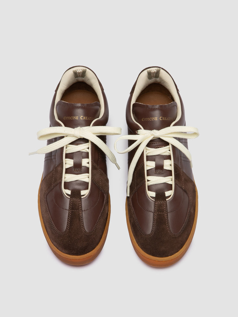 MILITIA 102 - Brown Leather and Suede Low Top Sneakers
