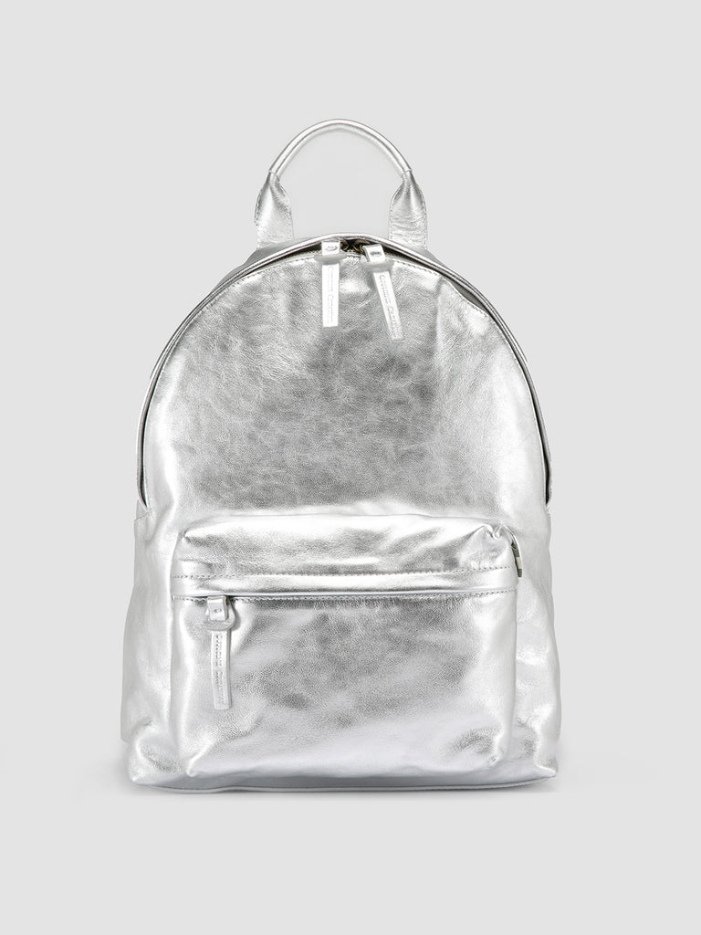 MINI PACK - Silver Leather Backpack